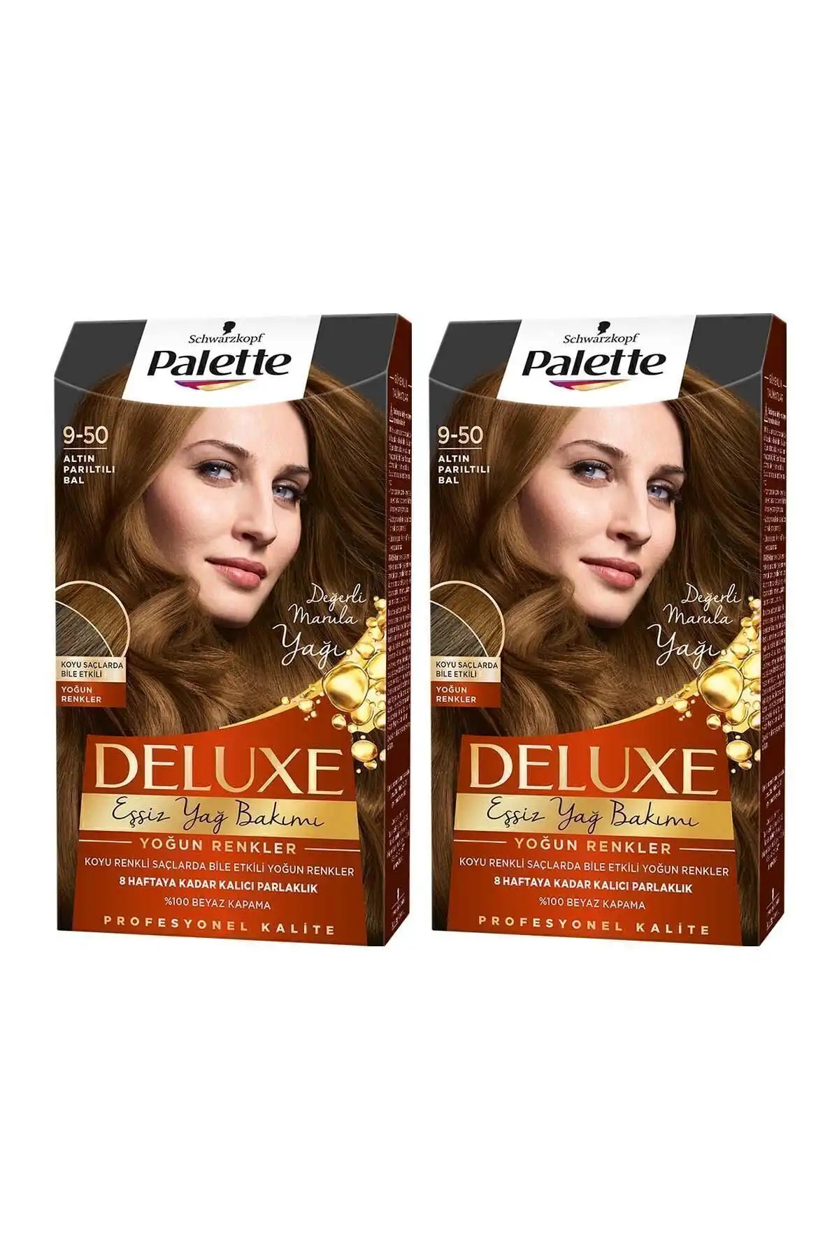 Palette Deluxe 9-50 Altın Parıltılı Bal Saç Boyası: Amonyaksız Formül ile Yoğun Renk