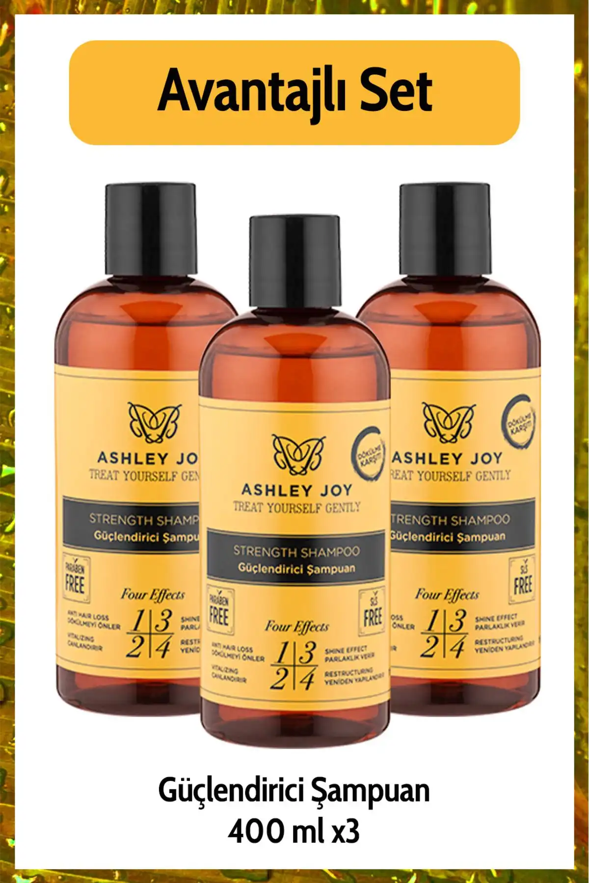 Ashley Joy Dökülme Karşıtı Keratin ve Kafein İçeren Sülfatsız Şampuan