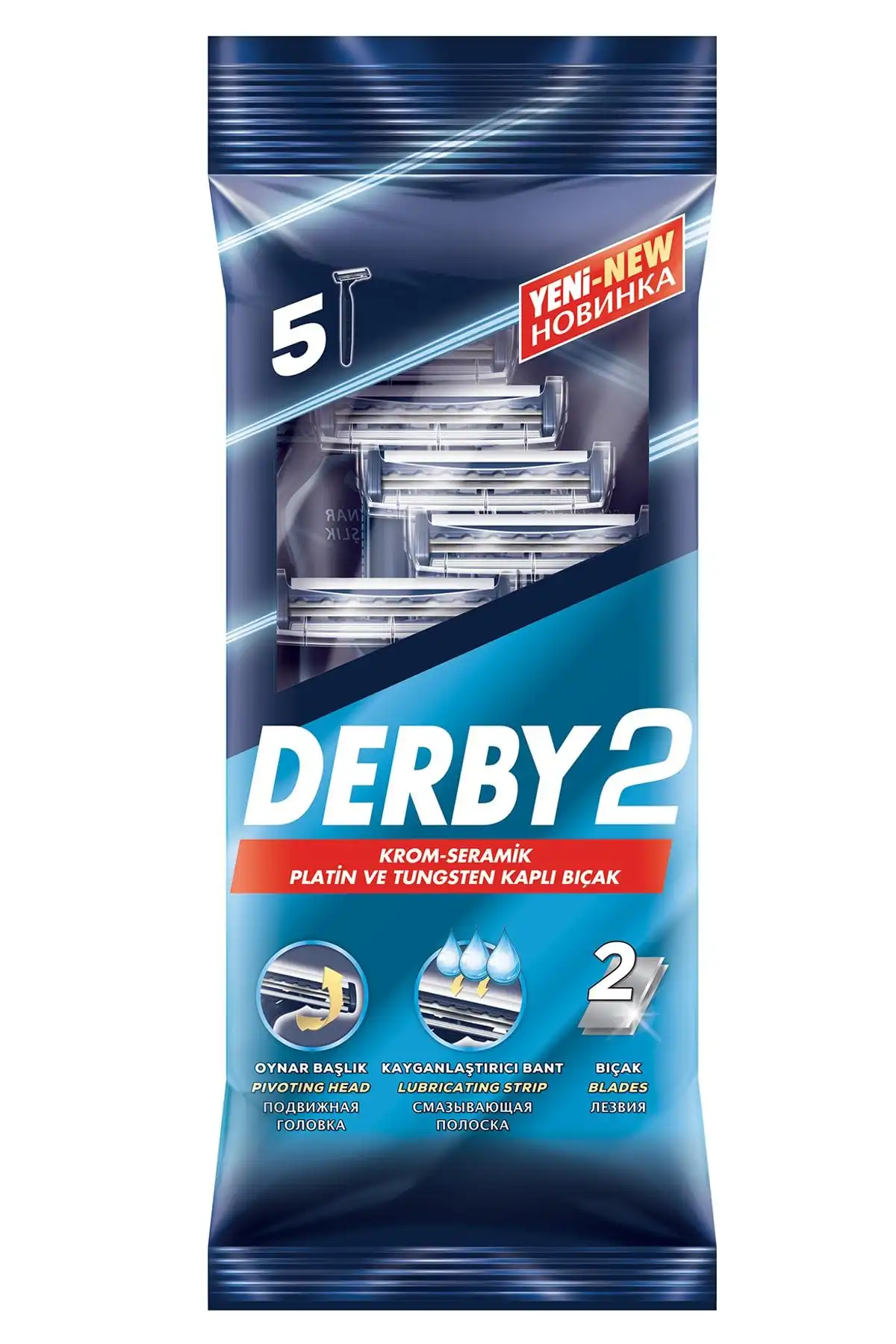 Derby 2 5'li Poşet: Kullan-at Tıraş Bıçağı ile Hijyenik ve Pratik Tıraş Deneyimi