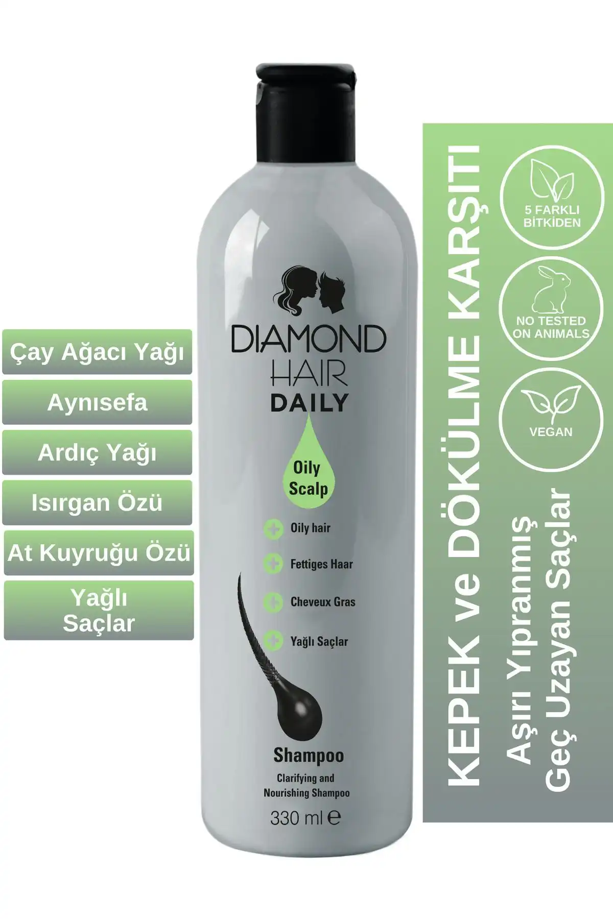 DIAMOND HAIR Aşırı Yağlı ve Dökülen Saçlar İçin Arındırıcı Şampuan Ürün İncelemesi
