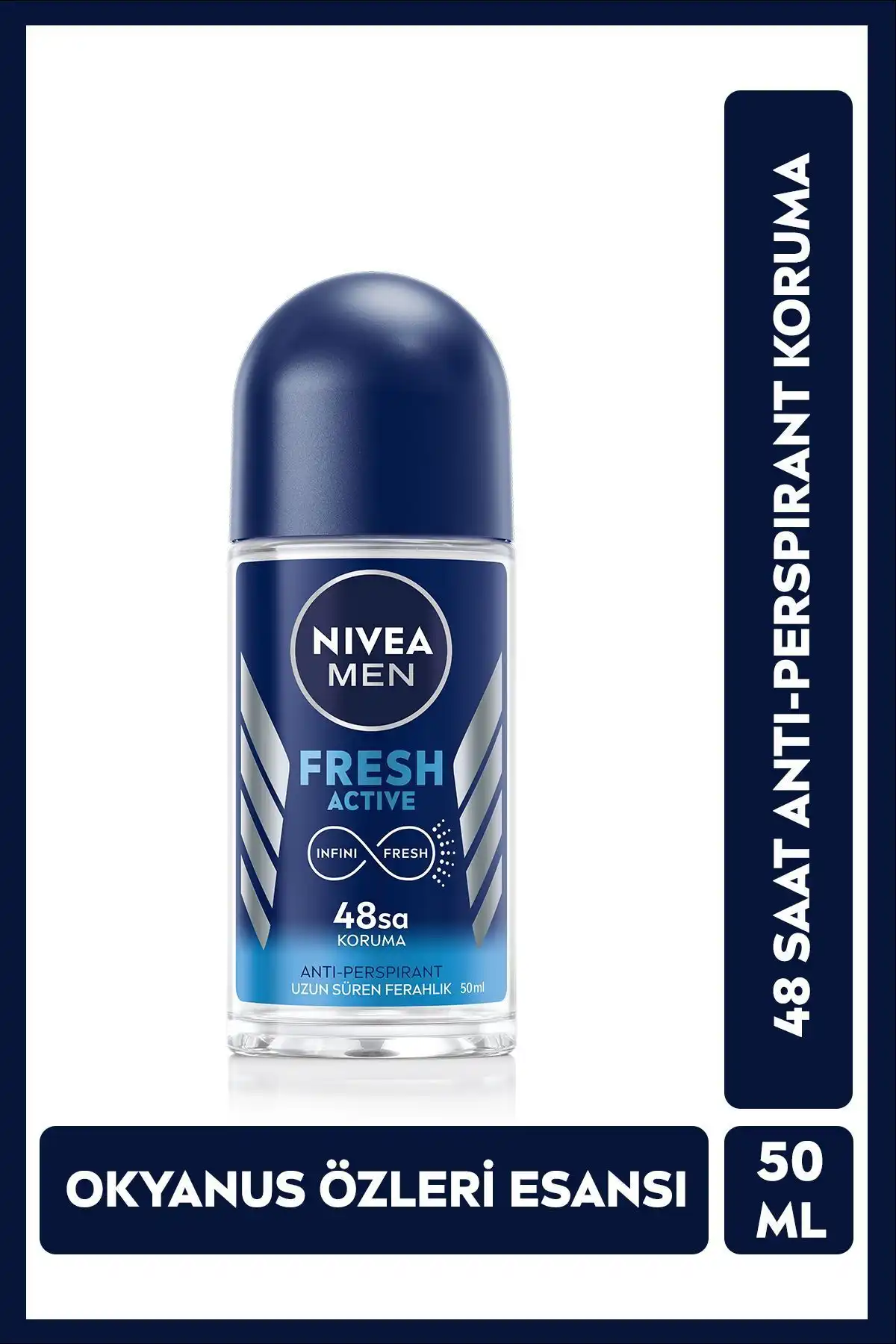 NIVEA MEN Erkek Roll On Deodorant Fresh Active 50ml: Tazelik ve Koruma İçin İdeal Seçenek