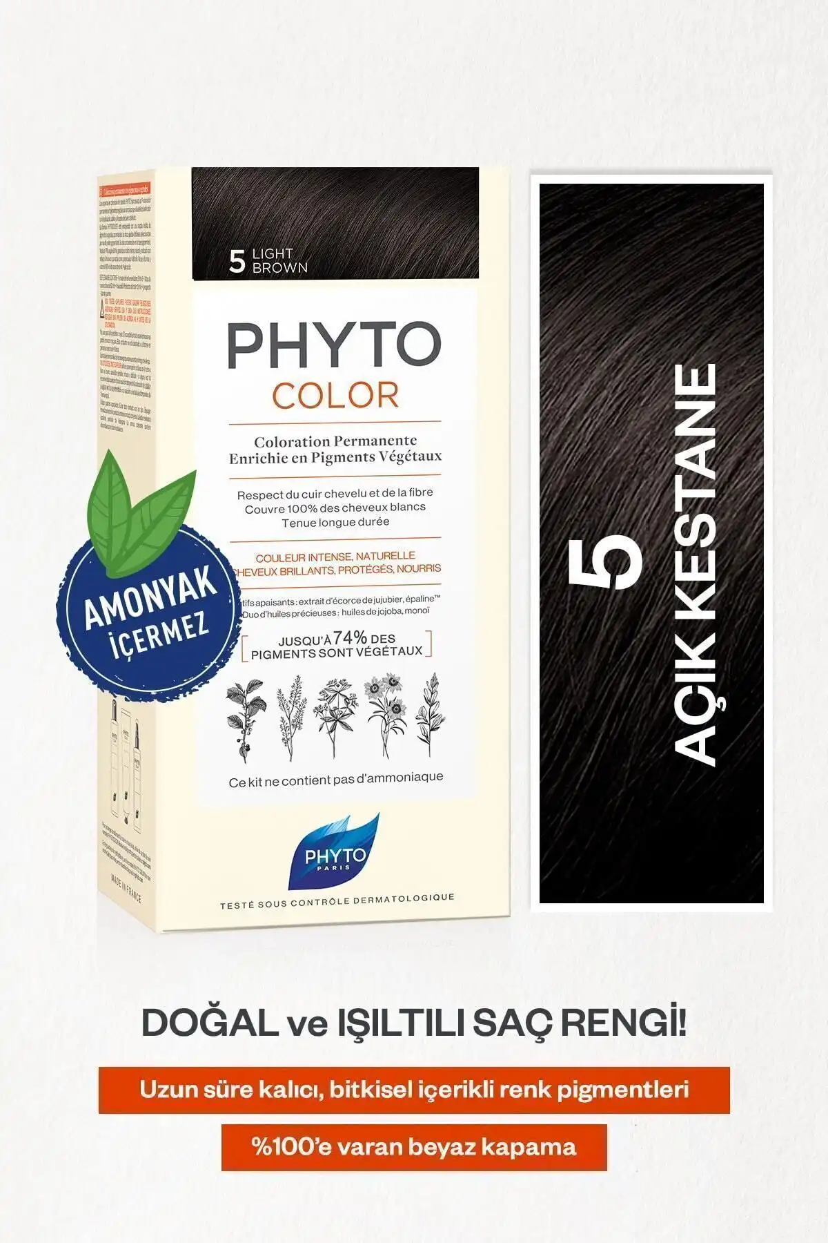 Phyto Phytocolor 5 Açık Kestane: Amonyaksız Ve Doğal Saç Boyası