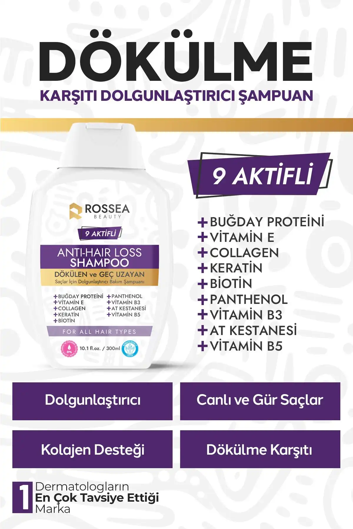 ROSSEAN BEAUTY Kolajen ve Keratin Şampuanı ile Saç Dökülmesine Son