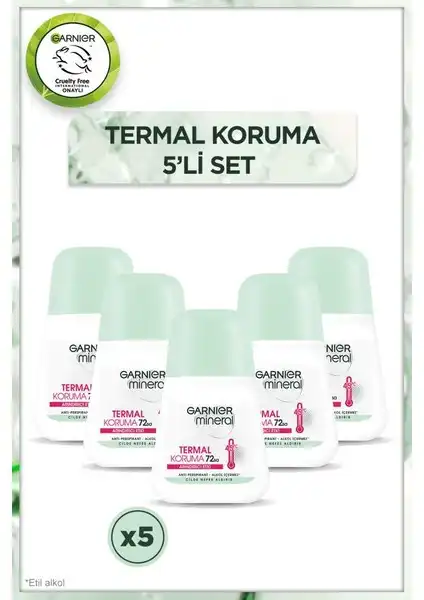 Garnier 5'li Mineral Termal Koruma Roll-On Deodorant Seti: Ferahlık ve Koruma