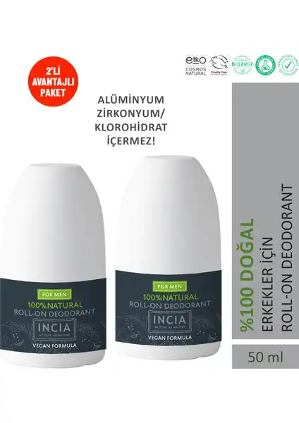 INCIA %100 Doğal Roll On Deodorant ile Etkili Ter Koruma