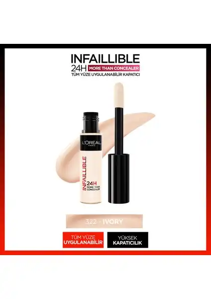 L'Oréal Paris Infaillible Kapatıcı 322 Ivory: Yüksek Kapatıcılık ve Uzun Süreli Kalıcılık