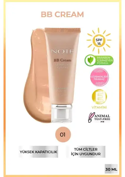 Note BB Cream: Doğal Nemlendirici ve Yüksek Kapatıcılık Sunan Ürün