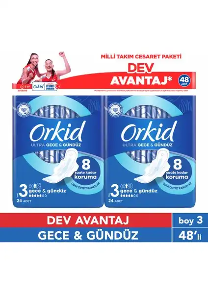 Orkid Ultra Gece&Gündüz 48'li Cesaret Paketi ile Süper Koruma ve Konfor