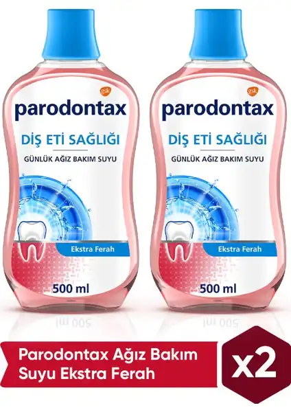 Parodontax Ağız Bakım Suyu Ekstra Ferah ile Dişlerinizi Koruyun