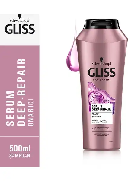 Schwarzkopf Gliss Serum Deep Repair Onarıcı Şampuan ile Saç Bakımı