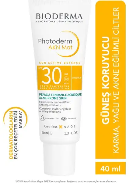 Bioderma Photoderm AKN Mat SPF30 Güneş Kremi Özellikleri ve Yorumları