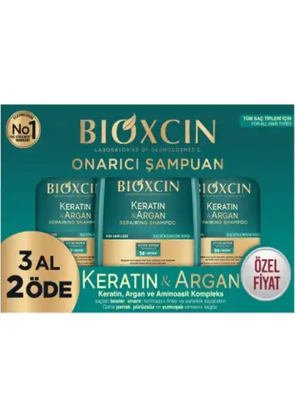 Bioxcin Keratin & Argan Onarıcı Bakım Şampuanı: Saçınıza Derinlemesine Bakım