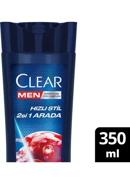 Clear Men Hızlı Stil 2si 1 Arada Şampuan ile Kepeğe Karşı Etkili Bakım