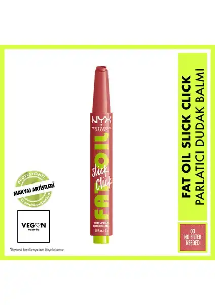 Fat Oil Slick Click: Pembe Tonlu Dudak Balmı ile 12 Saat Nemlendirme