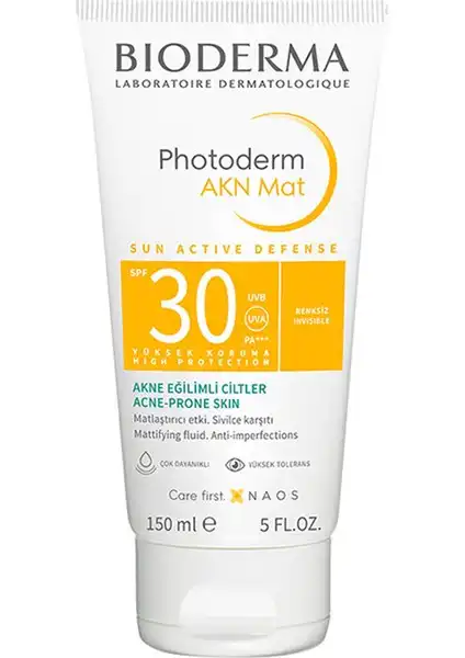 Bioderma Akn Mat SPF 30: Akneye Eğilimli Ciltler İçin Güneş Koruyucu