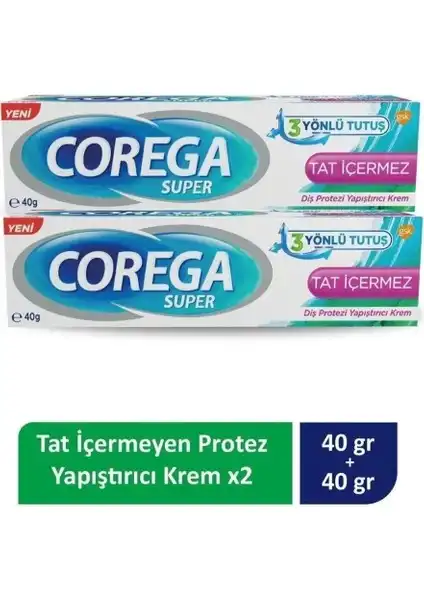 Corega Süper Tat İçermez Diş Protez Yapıştırıcı Krem Hakkında Bilgiler