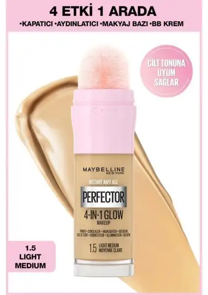 Maybelline New York Instant Perfector Glow 4 Etki 1 Arada Fondöten İncelemesi