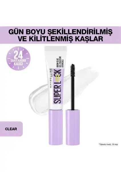 Maybelline New York Super Lock Brow Glue: Şeffaf Kaş Sabitleyici Maskara