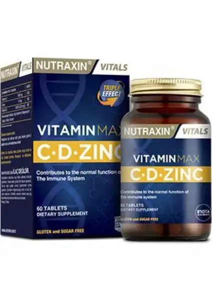 Nutraxin Vitamin Max C D Çinko: Bağışıklığı Destekleyen Vegan Takviye