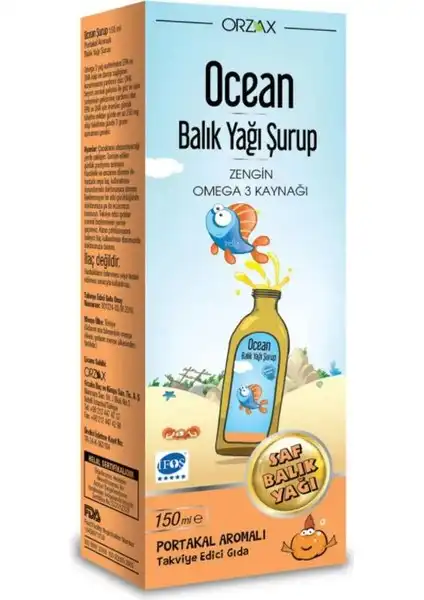 Ocean Balık Yağı Portakal Aromalı Şurup: Çocuklar için Omega-3 Kaynağı