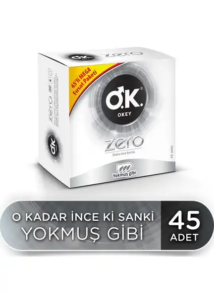 Okey Zero 45'li Prezervatif Avantaj Paketi ile Cinsel Deneyimi Artırın