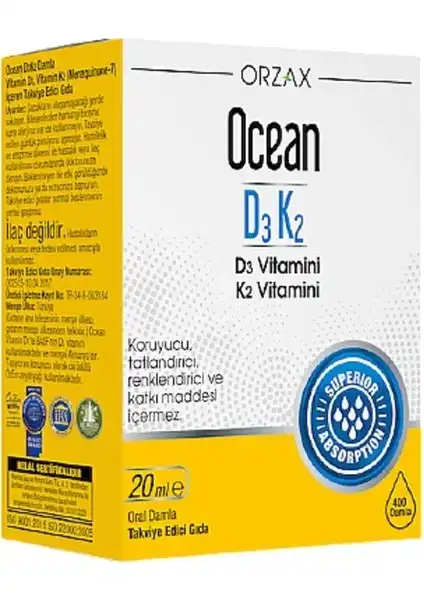 Orzax Ocean D3 K2 Vitamin Oral Damla ile Sağlıklı Yaşam Destekleyin