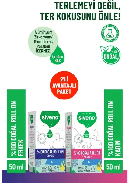 Siveno %100 Doğal Roll On Deodorant ile Tazelik ve Konfor