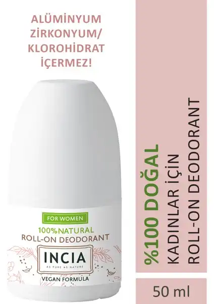 INCIA %100 Doğal Roll On Deodorant: Kadınlar İçin Etkili Ter Kokusu Önleyici