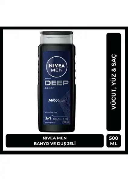 NIVEA MEN Deep Dimension Erkek Duş Jeli: Çok Amaçlı Temizlik ve Bakım Ürünü