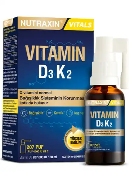 Nutraxin D3K2 Sprey: Günlük Vitamin Desteğiniz İçin Pratik Çözüm