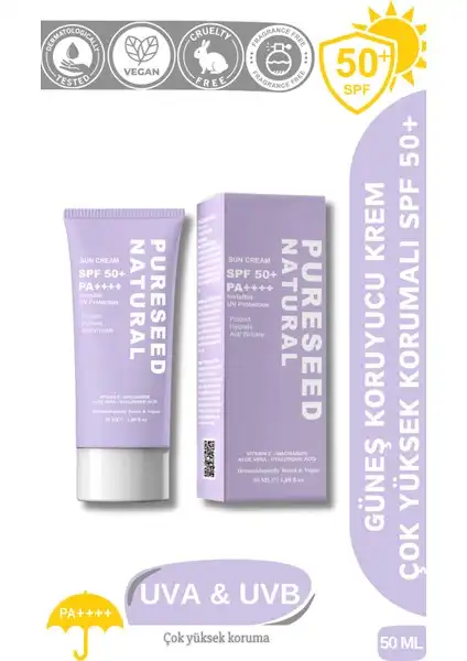Pureseed Natural Güneş Koruyucu Krem: Cilt Sağlığınız İçin SPF 50+ Koruma