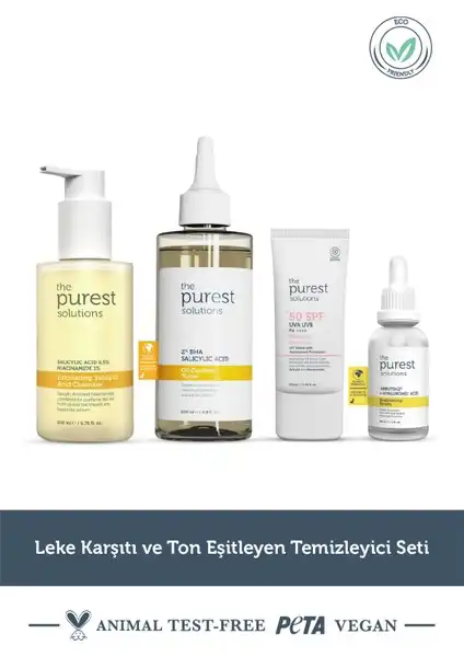 The Purest Solutions Leke Karşıtı Temizleyici Seti ile Pürüzsüz Cilt